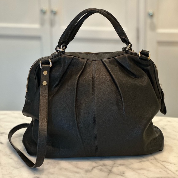 Kate Spade New York - Women’s Large Black Pebbled Leather Handbag / Crossbody - Picture 2 of 14